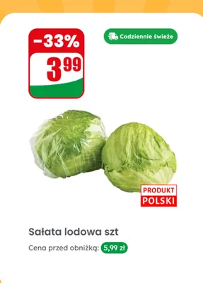 Sałata lodowa 1 szt. promocja w Dino