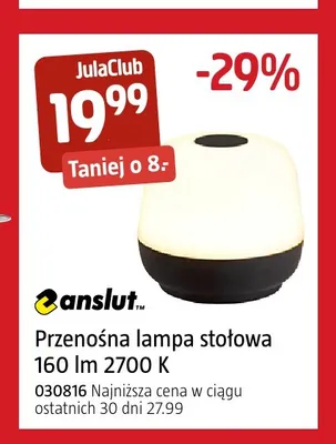 Przenośna lampa stołowa Anslut promocja w Jula