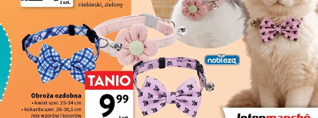 Obroża ozdobna kwiat szer. 25-34 cm Nobleza promocja w Intermarche