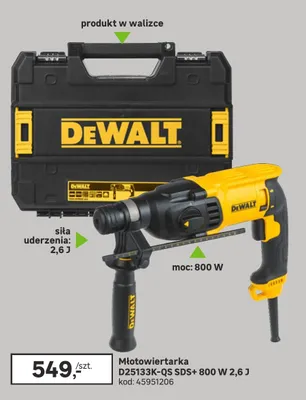 Młotowiertarka D25133K-QS SDS+ 800 W 2,6 J promocja w Leroy Merlin