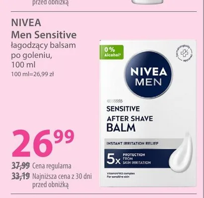 Balsam po goleniu łagodzący NIVEA Men Sensitive promocja w Hebe