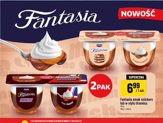 Jogurt Fantasia w stylu tiramisu 2-pak promocja w POLOmarket