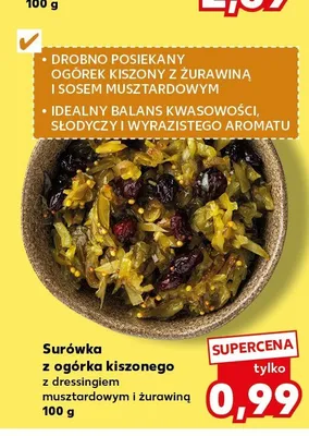 Surówka z ogórka kiszonego z dressingiem musztardowym i żurawiną promocja w Kaufland