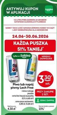 Piwo bezalkoholowe Lech Free promocja w Żabka