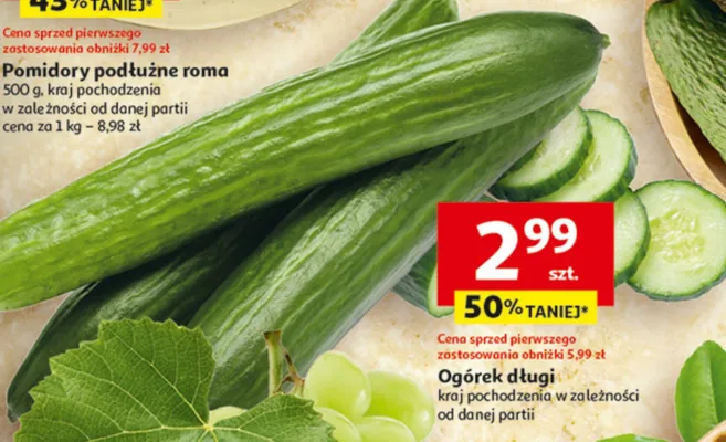 Ogórek długi promocja w Auchan