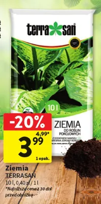 Ziemia TERRASAN do roślin pokojowych promocja w Intermarche