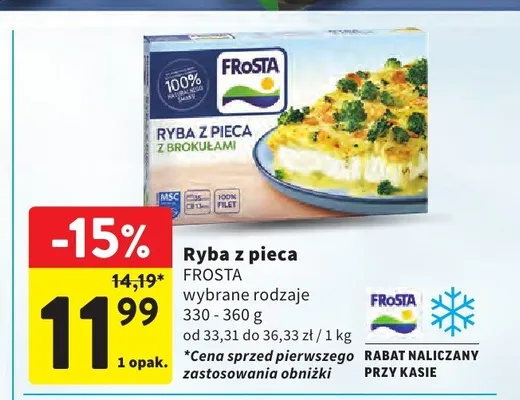 Ryba z pieca z brokułami Frosta promocja w Intermarche