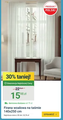 Firana woalowa na taśmie 140x250cm promocja w ERLI