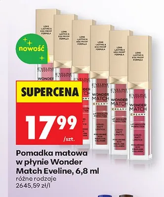 Pomadka matowa w płynie Eveline Wonder Match 6,8ml promocja w Biedronka