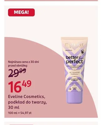 Podkład do twarzy Eveline Cosmetics Better Than Perfect promocja w Rossmann