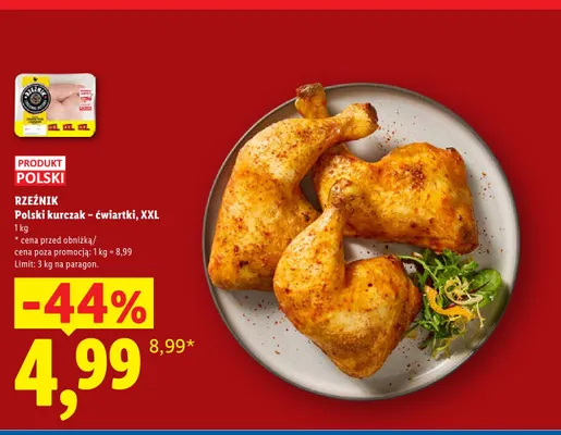 Polski kurczak ćwiartki XXL Rzeźnik promocja w Lidl