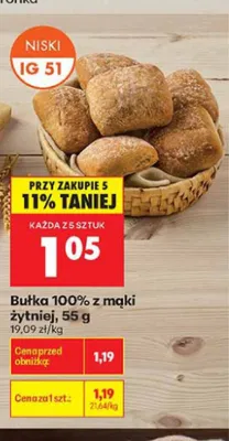 Bułka 100% z mąki żytniej promocja w Biedronka