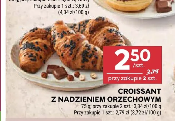 Croissant z nadzieniem orzechowym promocja w Stokrotka