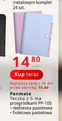 Teczka z 5-ma przegródkami PP-105 Penmate fioletowa pastelowa promocja w Poczta Polska