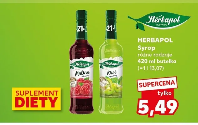 Syrop Herbopol Malina promocja w Kaufland