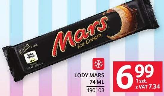 Lody Mars 74 ml promocja w Selgros