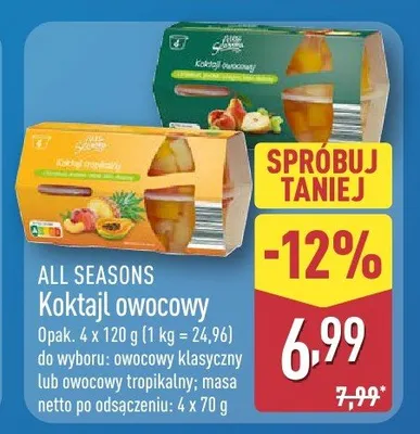 Koktajl owocowy do wyboru: owocowy klasyczny lub owocowy tropikalny promocja w Aldi