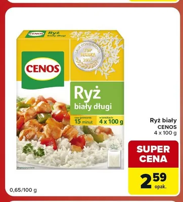 Ryż biały Cenos 4-pak 100 g promocja w Carrefour Market
