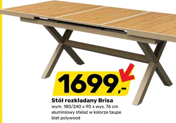 Stół rozkładany Brisa promocja w Bricomarche