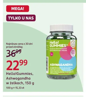 Ashwagandha w żelkach Hello!Gummies promocja w Rossmann