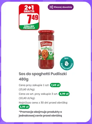 Sos do spaghetti Pudliszki promocja w Dino