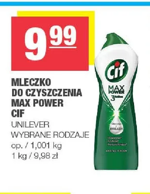Mleczko do czyszczenia Cif Max Power promocja w SPAR