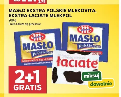 Masło ekstra Łaciate Mlekpol promocja w Stokrotka