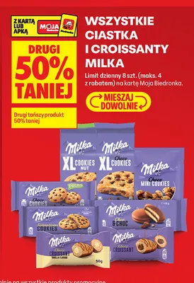 Ciastka i croissanty Milka promocja w Biedronka