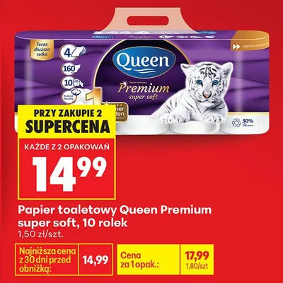 Papier toaletowy Premium super soft 10 rolek promocja w Biedronka