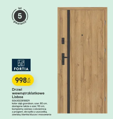 Drzwi wewnątrzklatkowe Lisboa promocja w Castorama