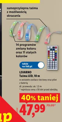 Taśma LED LIVARNO 10m promocja w Lidl