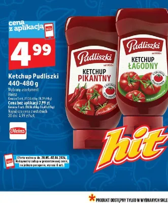 Ketchup Łagodny Pudliszki promocja w TOPAZ