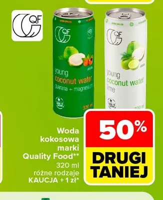 Woda kokosowa z limonką Quality Food promocja w Carrefour