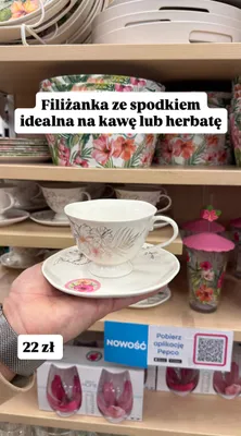 Filiżanka ze spodkiem w kwiaty promocja w Pepco