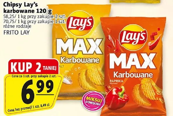 Chipsy Lay's karbowane promocja w Prim Market