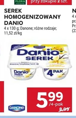Serek homogenizowany Danio 4-pak promocja w Stokrotka
