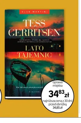 Książka Tess Gerritsen Lato tajemnic promocja w Empik
