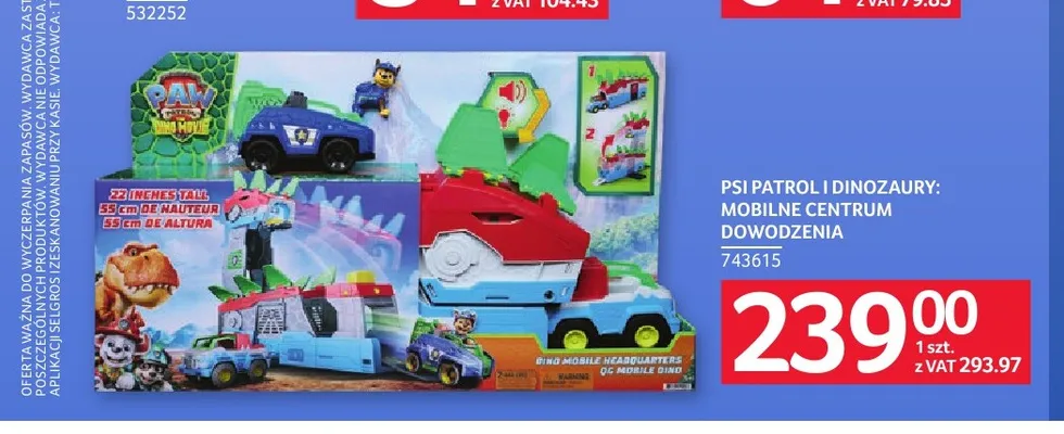 Mobilne centrum dowodzenia Psi Patrol i Dinozaury promocja w Selgros