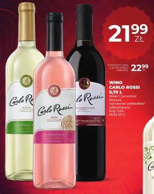 Wino czerwone california red smooth red wine promocja w Duży Ben