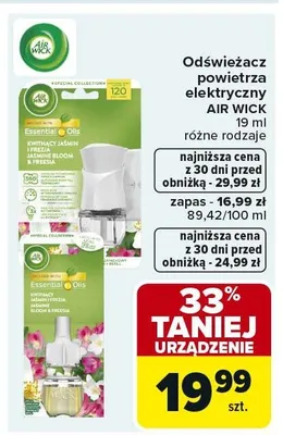 Odświeżacz powietrza elektryczny Essential Oils Kwiatowy Jaśmin i Frezja promocja w Carrefour Market