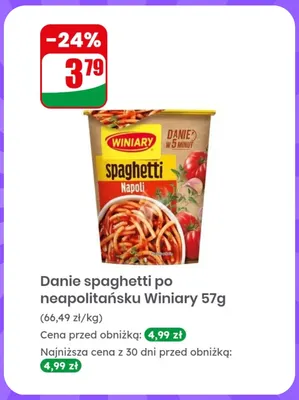 Danie spaghetti po neapolitańsku Winiary promocja w Dino