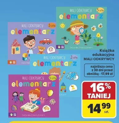 Książka edukacyjna Mali Odkrywcy Elementarz 5-latka promocja w Carrefour
