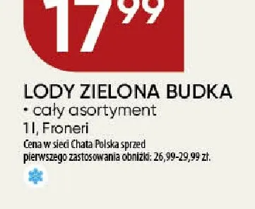 Lody Zielona Budka promocja w Chata Polska