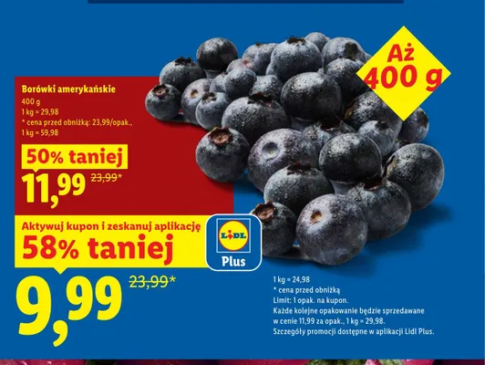 Borówki amerykańskie promocja w Lidl