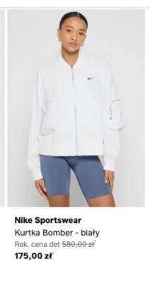 Kurtka Bomber Nike Sportswear biały promocja w Lounge by Zalando