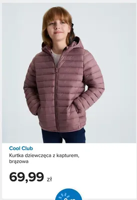 Kurtka dziewczęca z kapturem brązowa Cool Club promocja w Smyk
