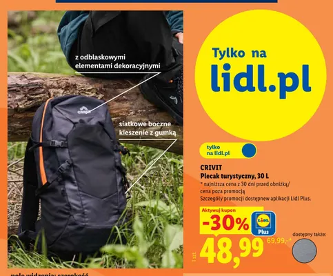 Plecak turystyczny Crivit 30 l promocja w Lidl