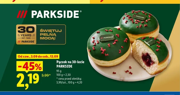 Pączek na 30-lecie Parkside promocja w Lidl