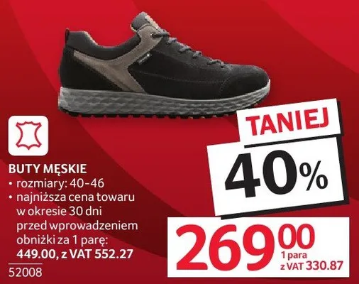 Buty męskie rozmiary: 40-46 promocja w Selgros