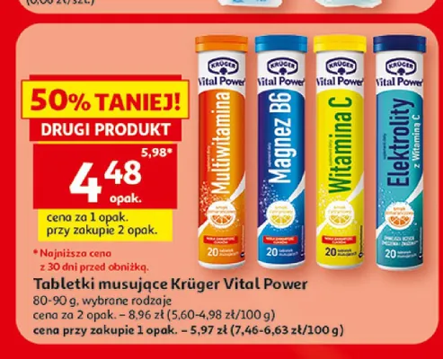Tabletki musujące Krüger Vital Power Multiwitamina promocja w Auchan